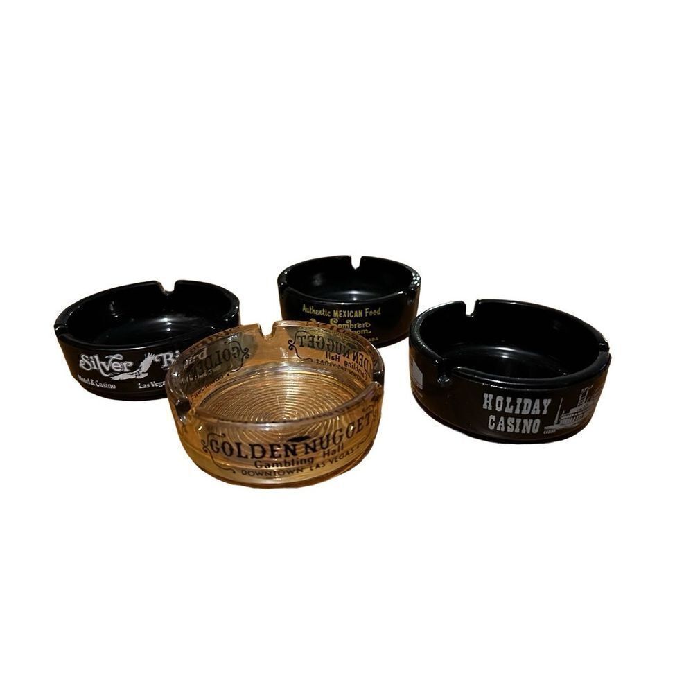 Vintage Las Vegas Casino Ashtray Lot of 4 Golden Nugget Holiday Casino Etc